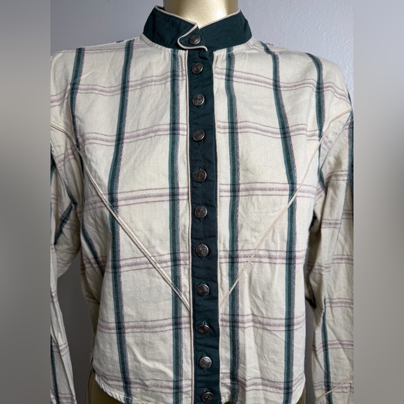 Western Style Ladies fitted Shirt Vintage 80's Wrangler Western Wear M - Picture 2 of 8